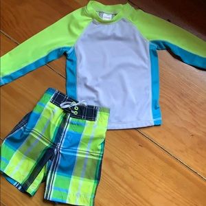 SALE 3/$20 Gymboree Plaid Trunks with Rashguard